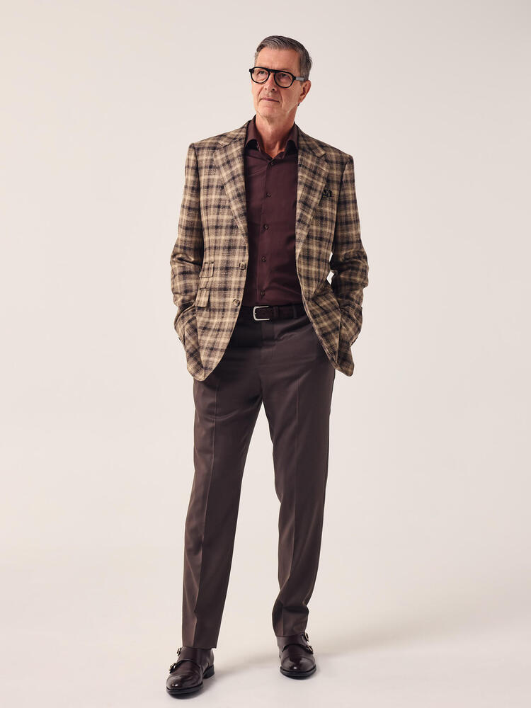 Brown Poplin Dress Shirt