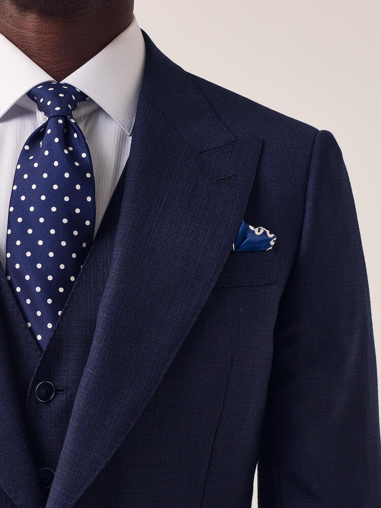 Veston bleu marine à carreaux Dormeuil