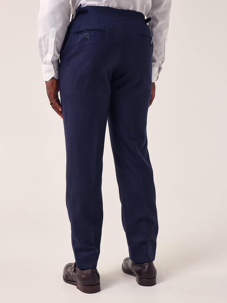 Dormeuil Navy Check Trousers