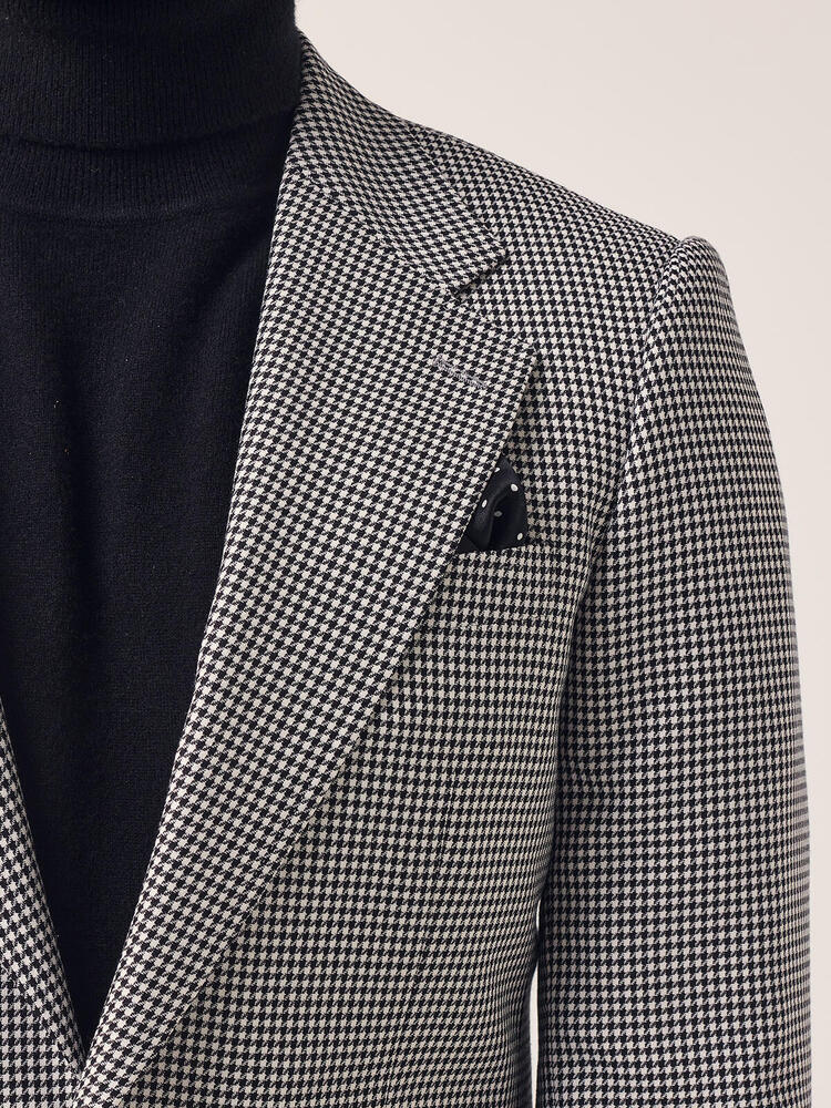 Drago Black and White Houndstooth Jacket