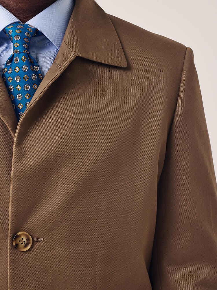 Taupe Stretch Twill Coat