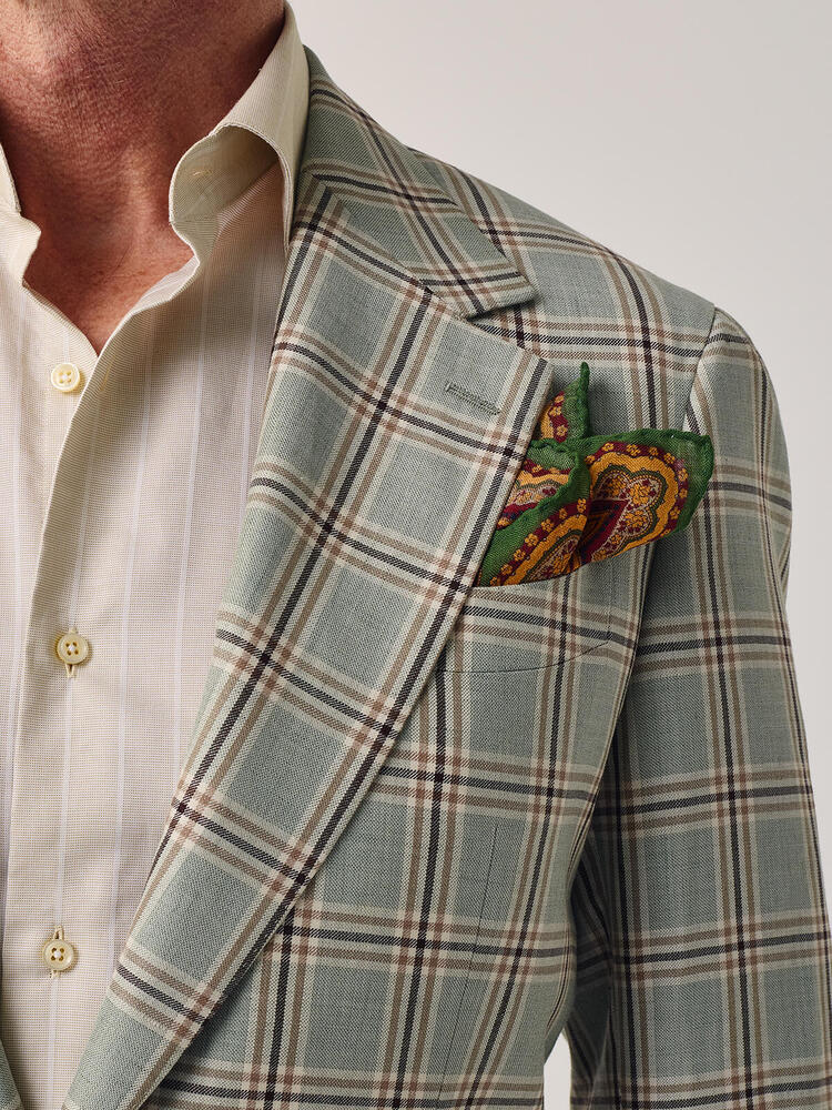 Veston de sport menthe et marron Dormeuil D Philopshy