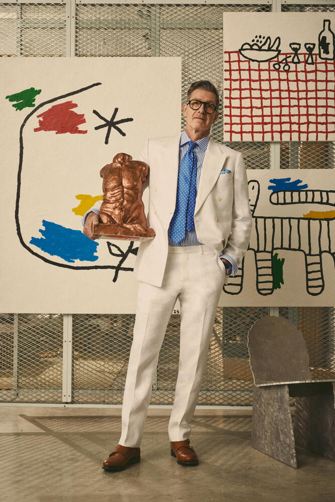 Cavani White Linen Suit