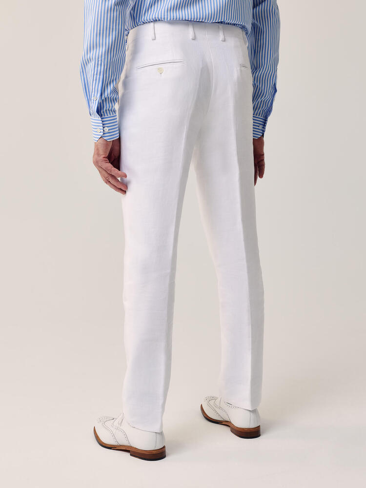 Pantalon classique en lin blanc Cavani