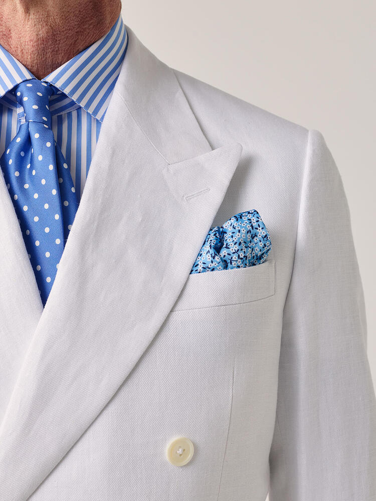 Chemise sport à rayures crayon bleu ciel et rose poudré