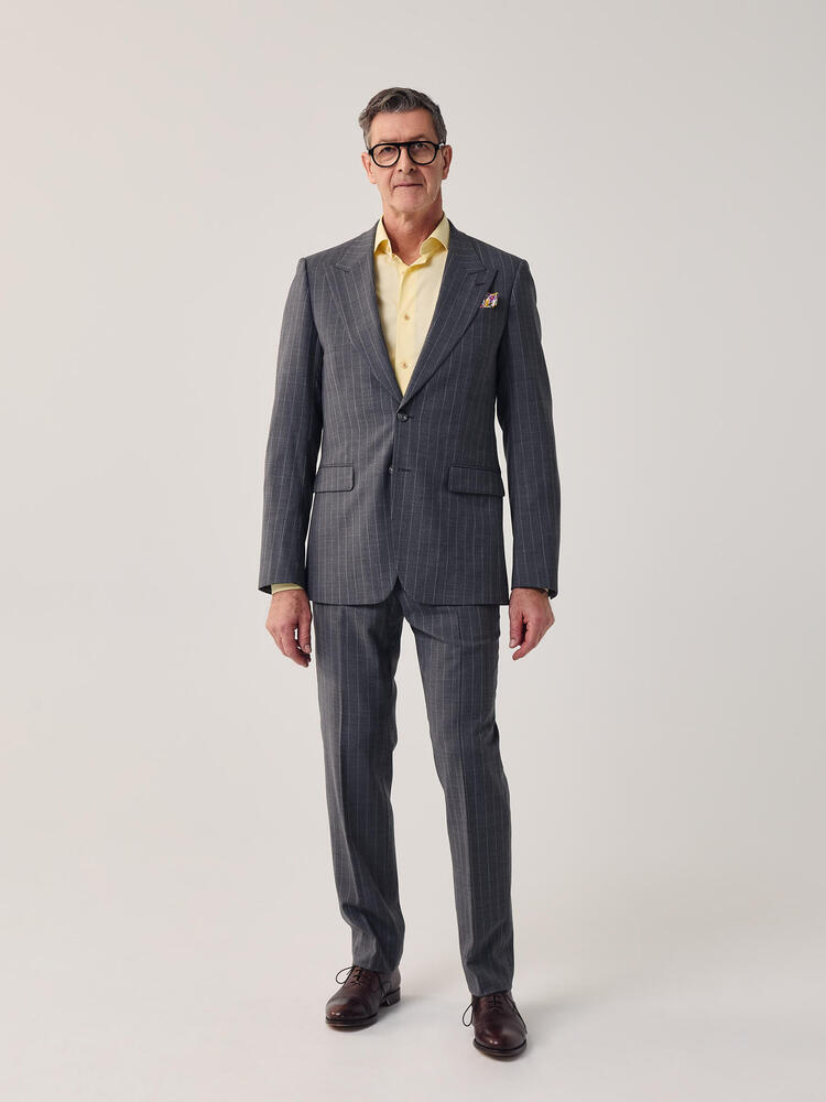 High Twist Grey Grosgrain Stripe Jacket