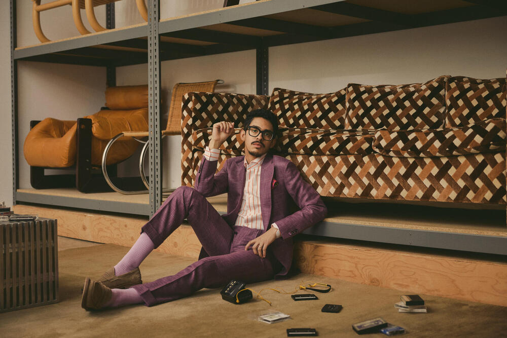 Reda Mauve Purple Hopsack Wool-silk-linen Sport Coat