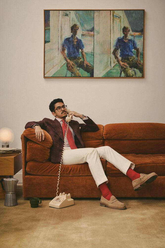 Reda Raspberry Red Wool Linen Silk Sport Jacket