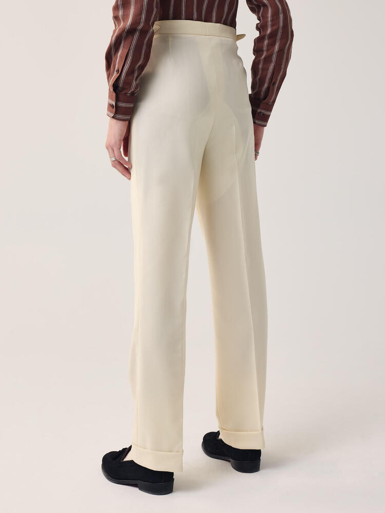 Pantalon classique en laine crème VBC