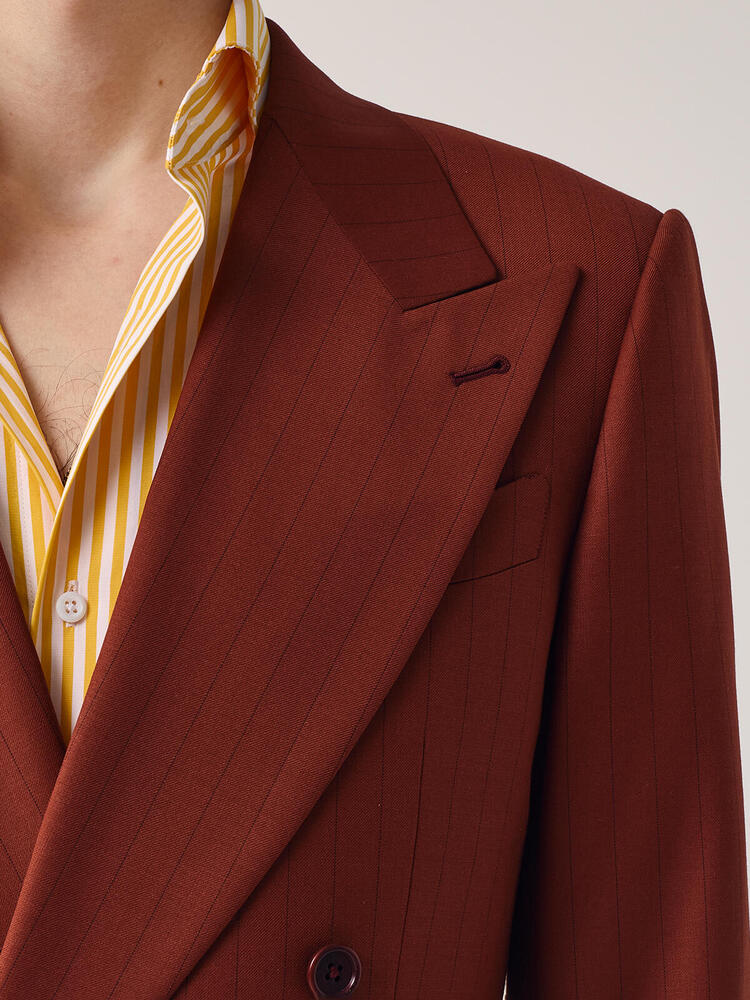 Complet brun rouille à rayures