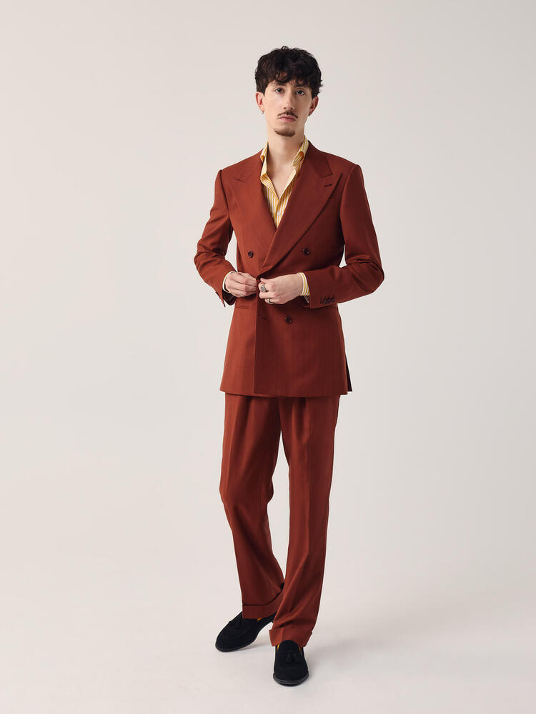 Rust Brown Pinstripe Trouser