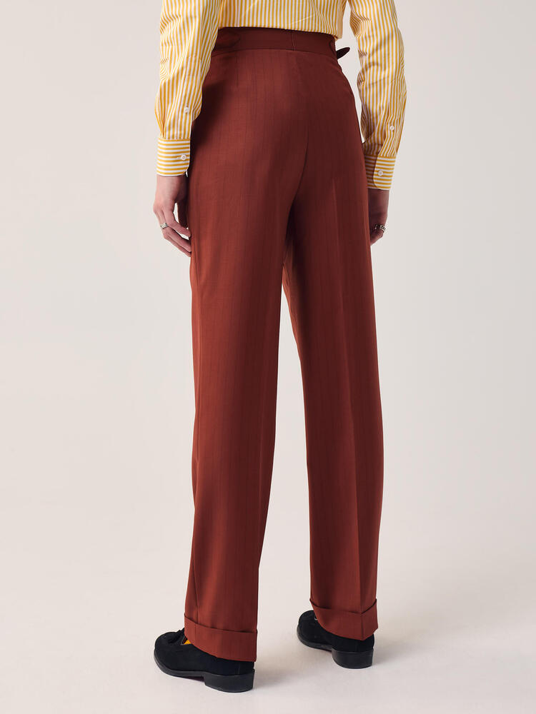 Rust Brown Pinstripe Trouser