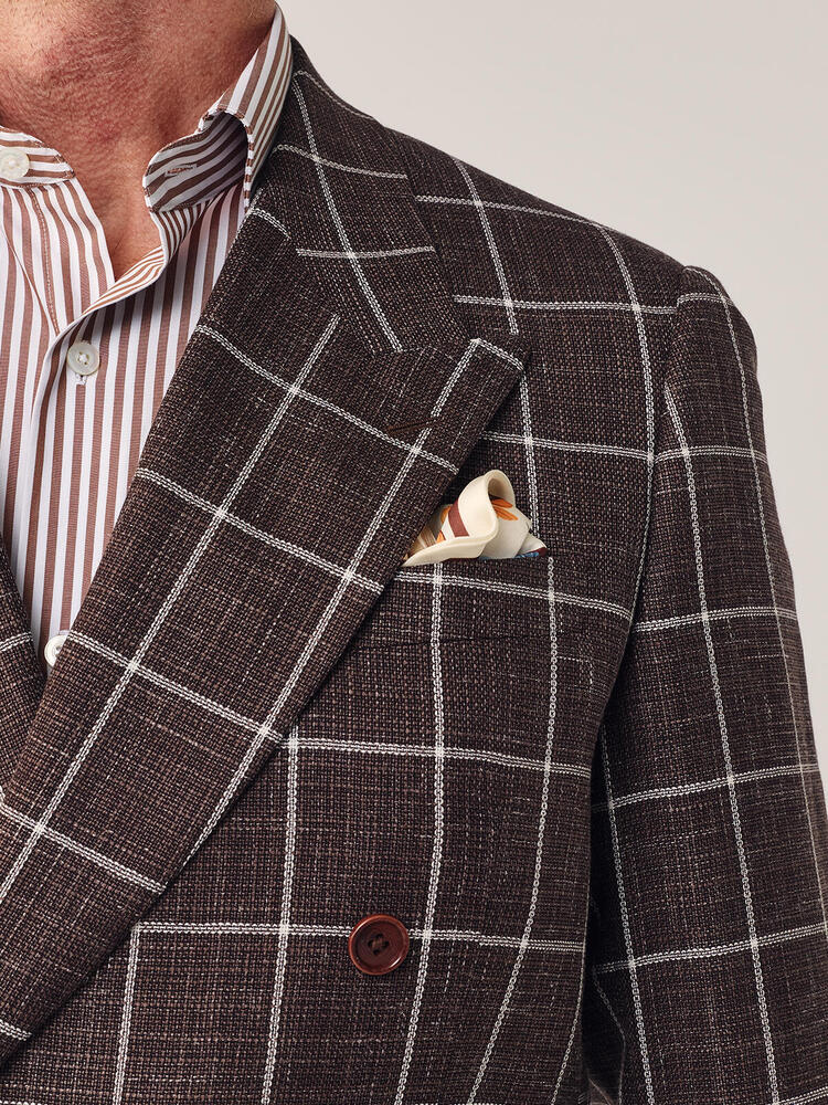 Chemise de sport à rayures marron et blanches