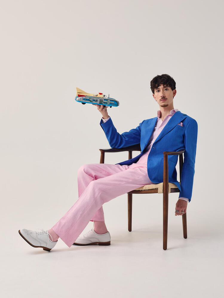 Rose Pink Linen Trouser