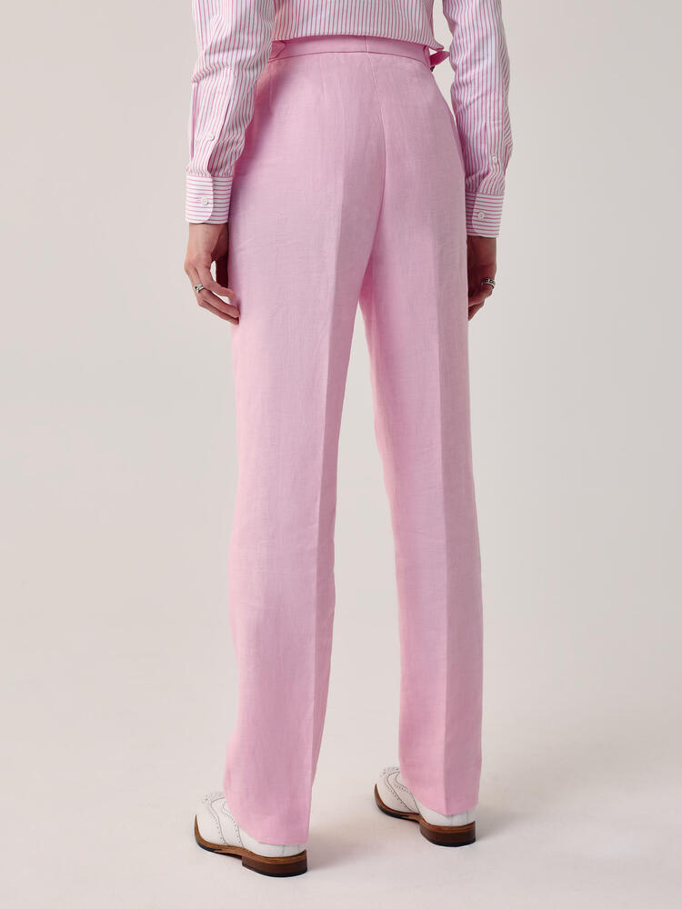 Rose Pink Linen Trouser