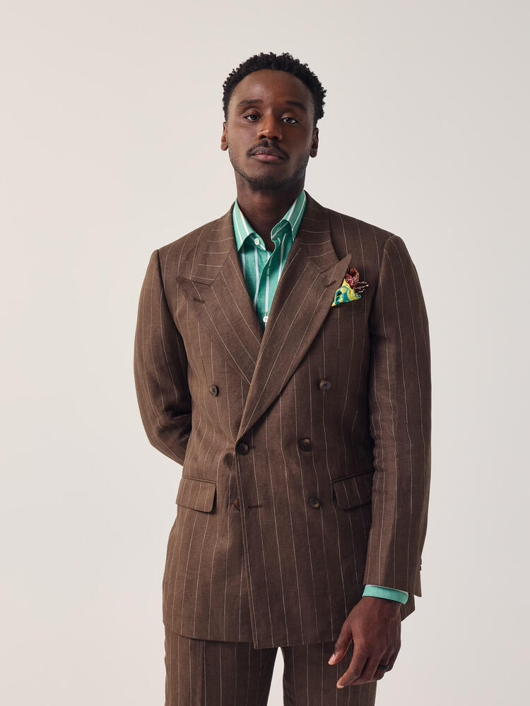 Teal and white Pinstripe Dress Shirt