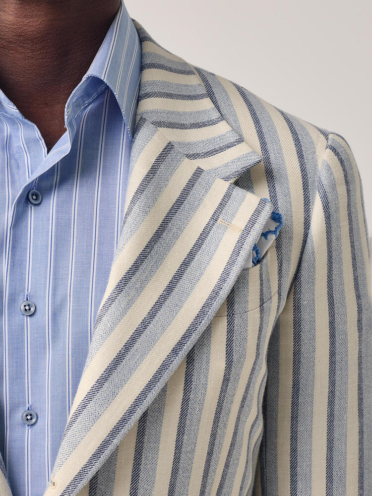 Slate Blue Pinstripe Dress Shirt