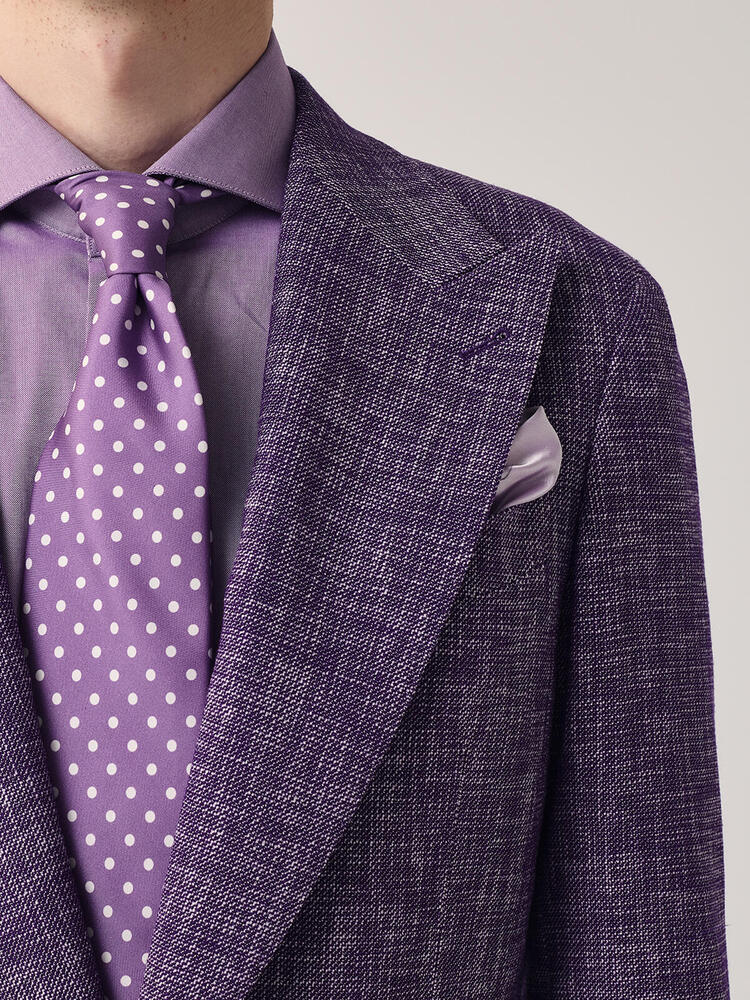 USW Mauve Purple Slub Wool-Cotton-Polyamide Jacket