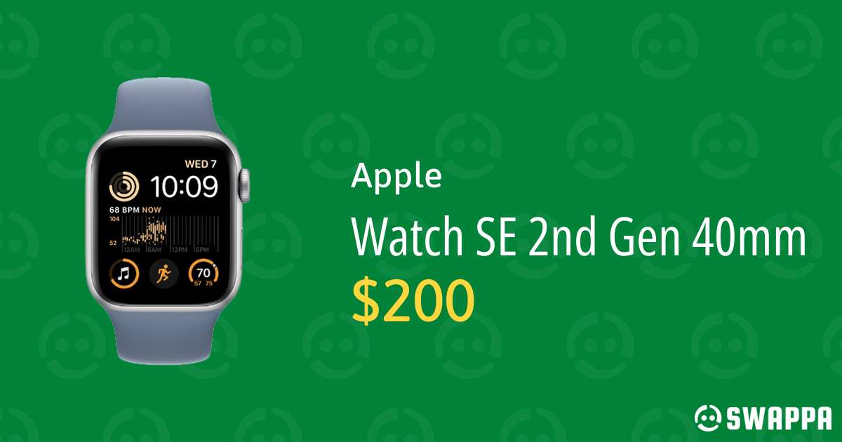 Apple Watch SE 2nd Gen 40mm Midnight, A2722 GPS, Aluminum