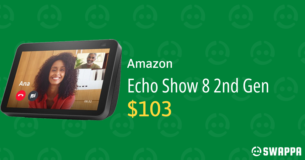 Amazon Echo Show 8 2nd Gen Charcoal LXHY83607 Swappa amazon-echo-show-8-2nd-gen-charcoal-lxhy83607-swappa