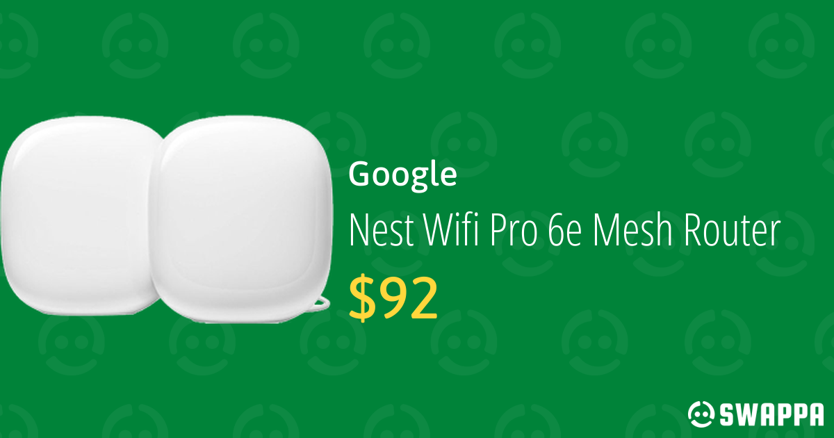 Google Nest Wifi Pro 6e Mesh Router - Snow, 2-Pack - LYIV38335 - Swappa
