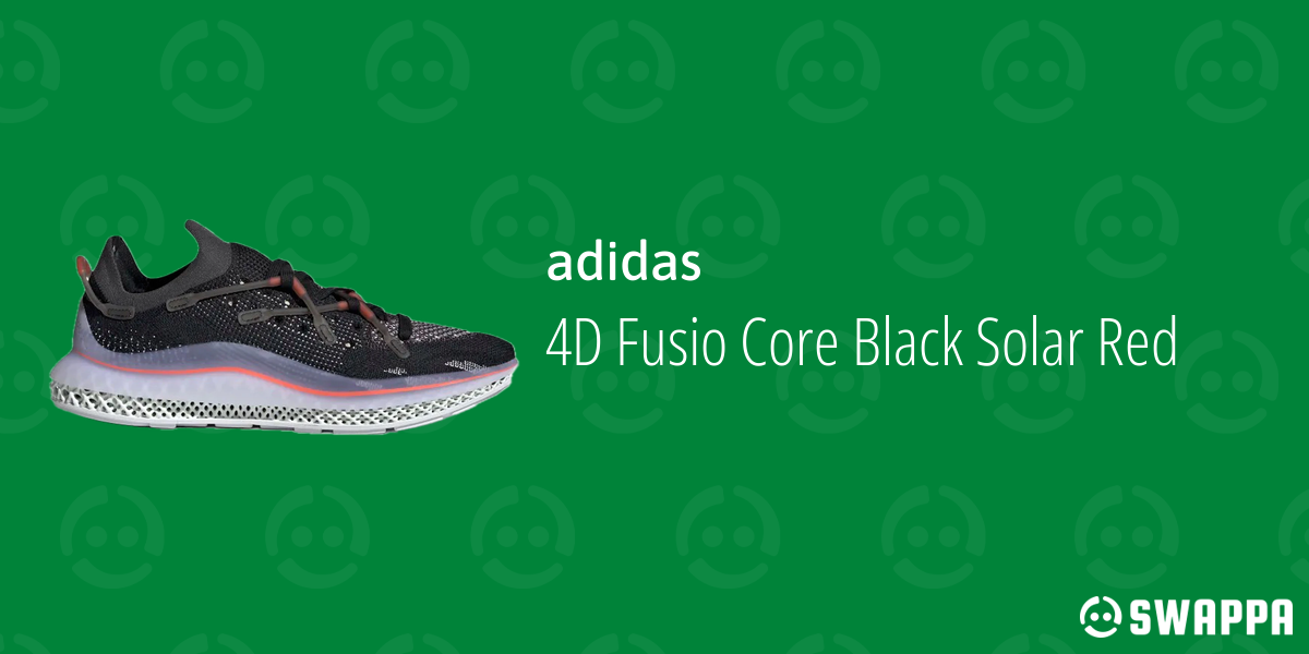 Adidas 4D Fusio Core Mens Size 5 Black Solar Red Running Shoes Athletic  GZ7884 Adidas 4D Fusio Running Shoes Black / Orange / Pink Sz 8  main image 4