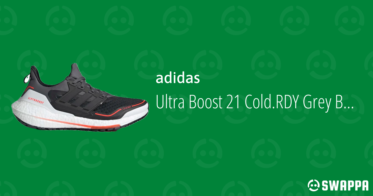 adidas Ultra Boost 21 Cold.RDY Grey Black Solar Red - GV7122 - Swappa