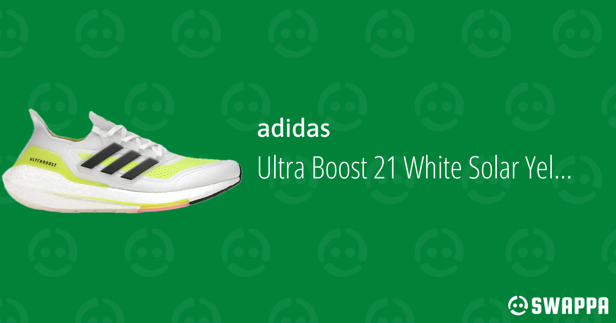 adidas Ultra Boost 21 White Solar Yellow - Swappa