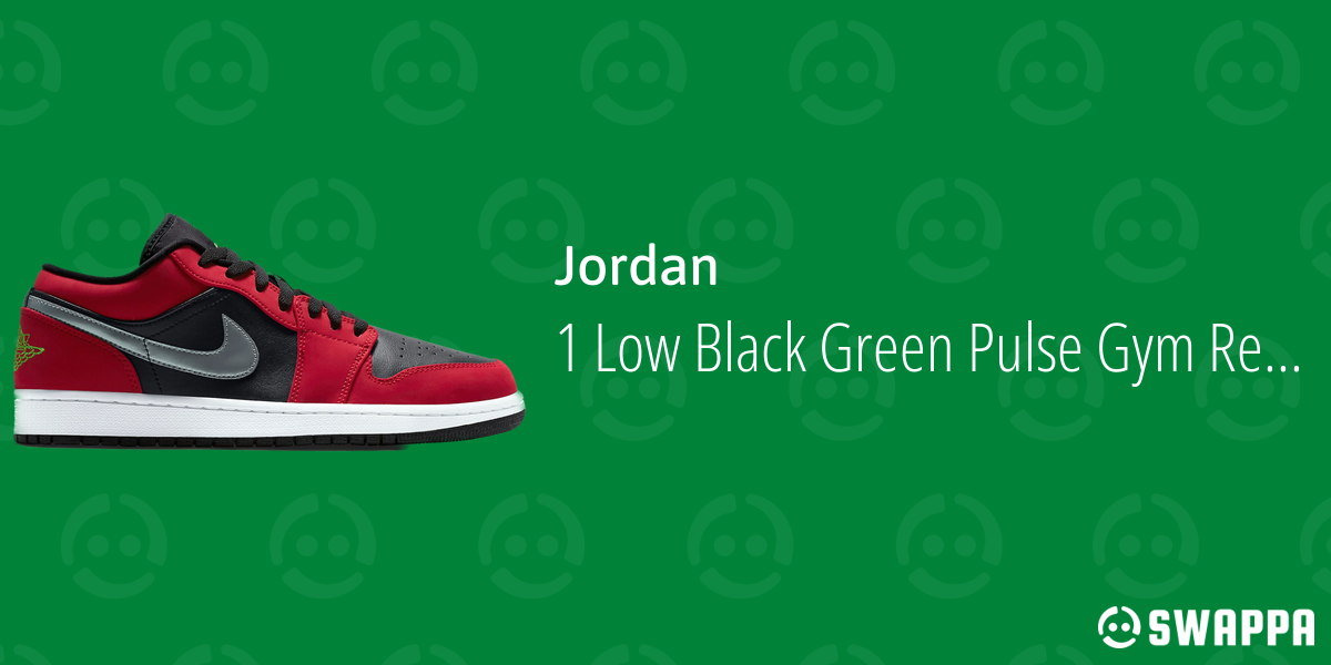 jordan 1 low black green pulse gym red