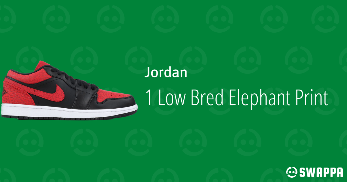 jordan 1 low bred elephant print