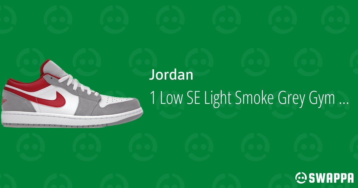 Jordan 1 Low SE Light Smoke Grey Gym Red DC6991016 Swappa