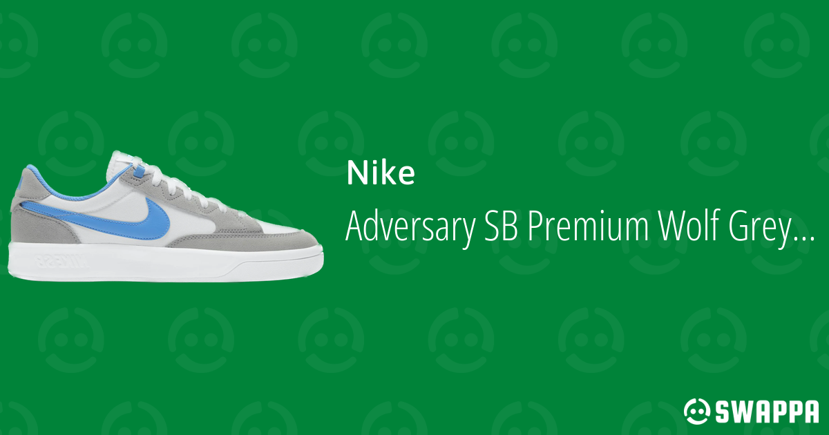 nike sb adversary premium wolf gray & university blue shoes