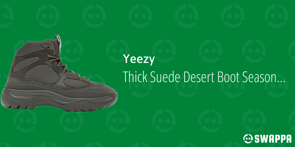 yeezy thick suede desert boot on feet