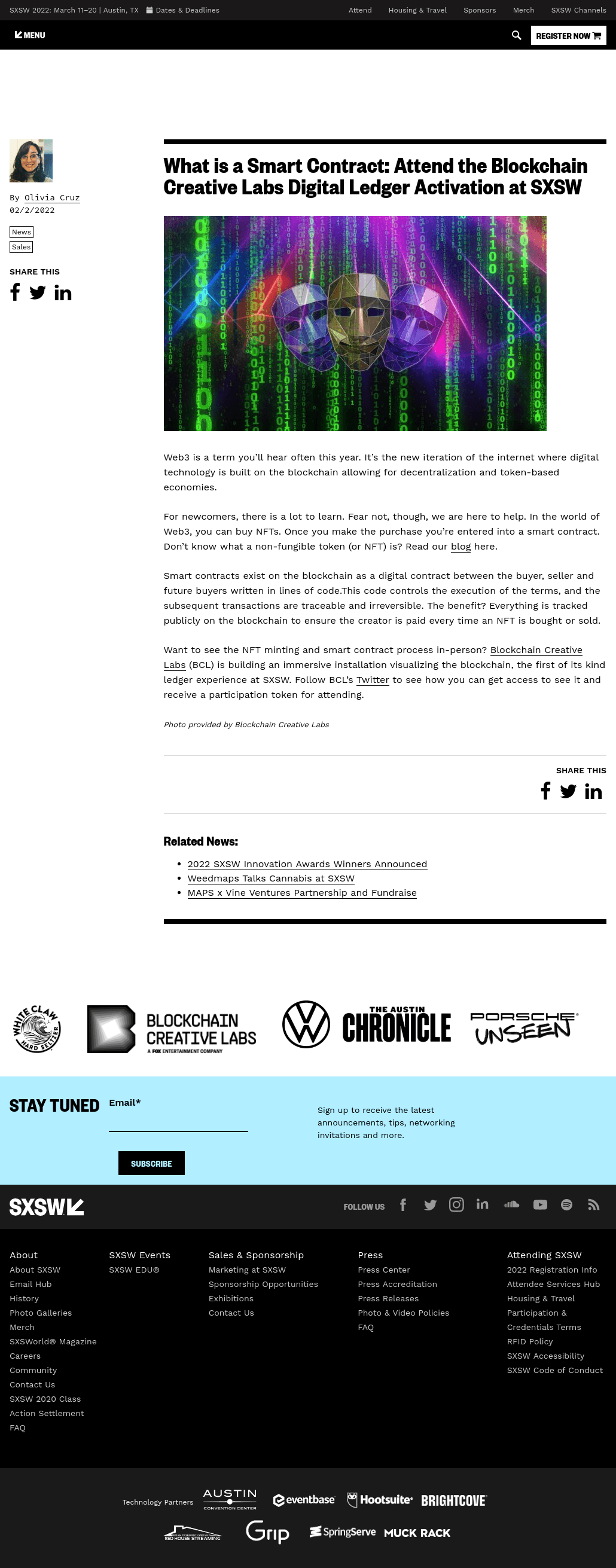 SXSW Interactive - What is a Smart Contract: Attend the Blockchain Creative Labs Digital Ledger Activation at SXSW