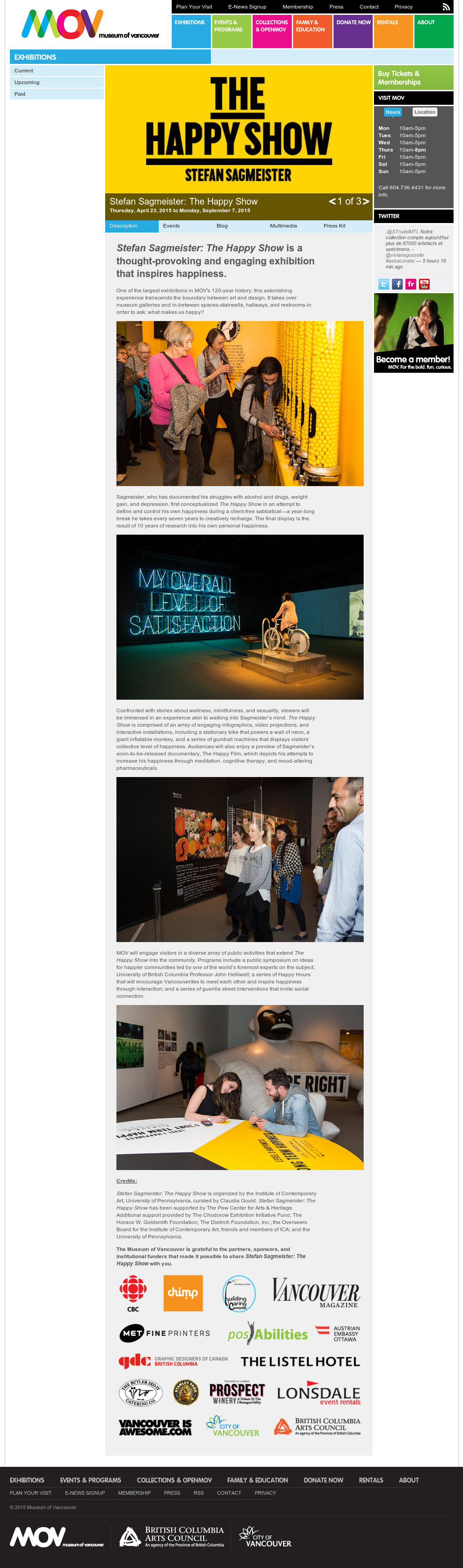 Museum of Vancouver - Stefan Sagmeister: The Happy Show | Museum of Vancouver