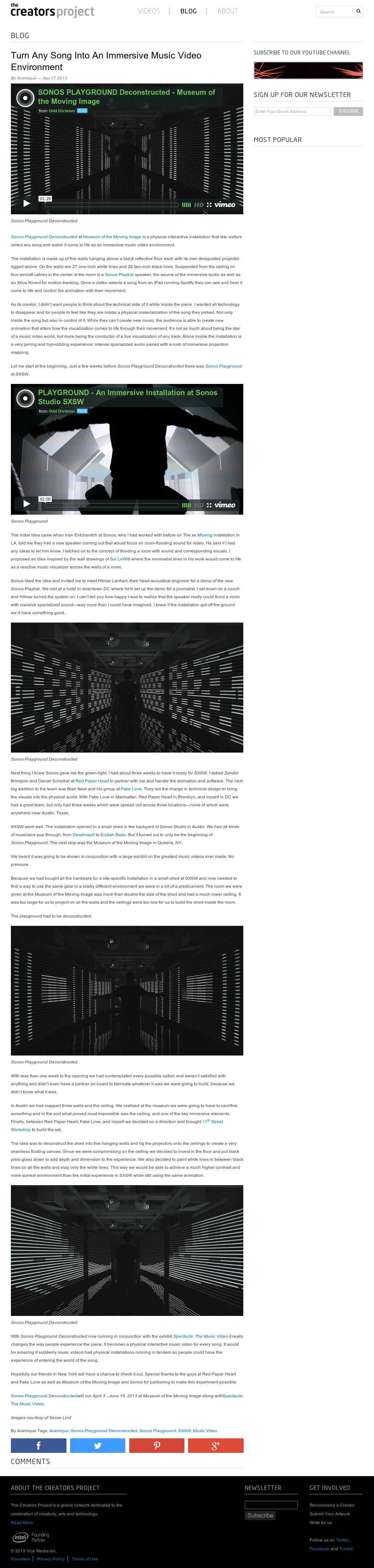 The Creators Project - Turn Any Song Into An Immersive Music Video Environment
