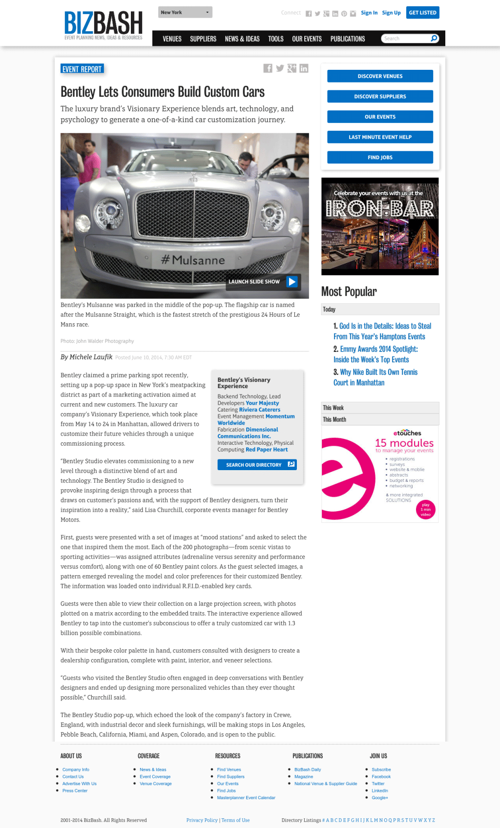 BizBash.com - Bentley lets consumers build custom cars
