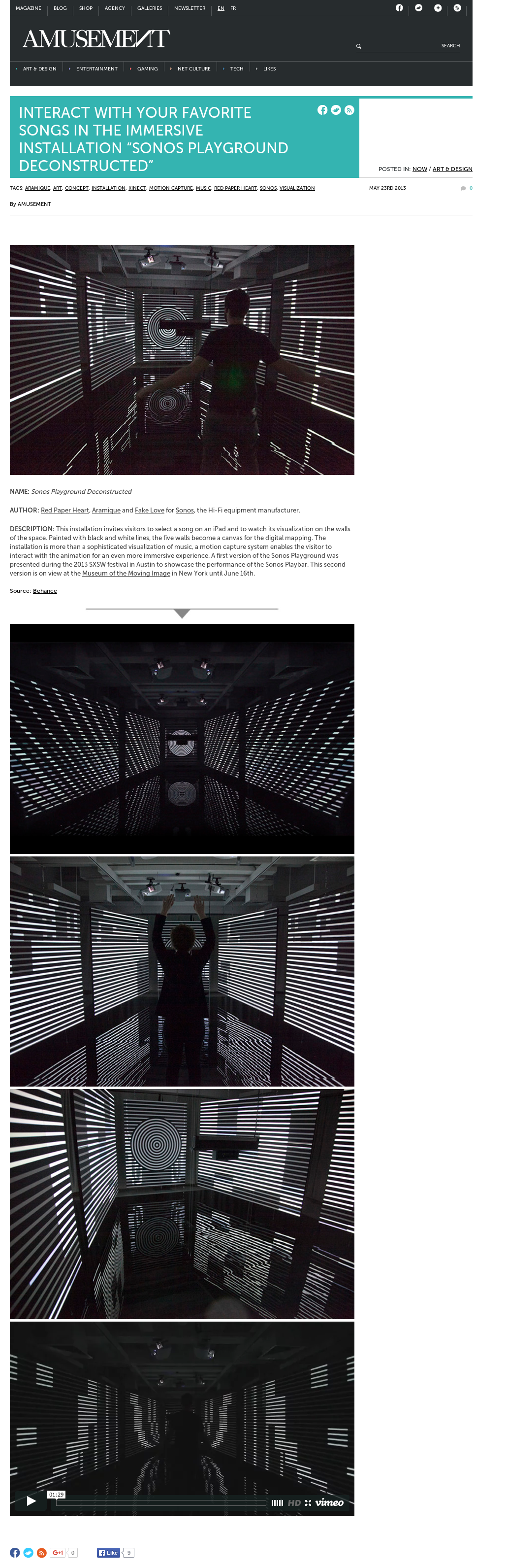 AMUSEMENT.NET - Interact with your favorite songs in the immersive installation "Sonos Playground Deconstructed"
