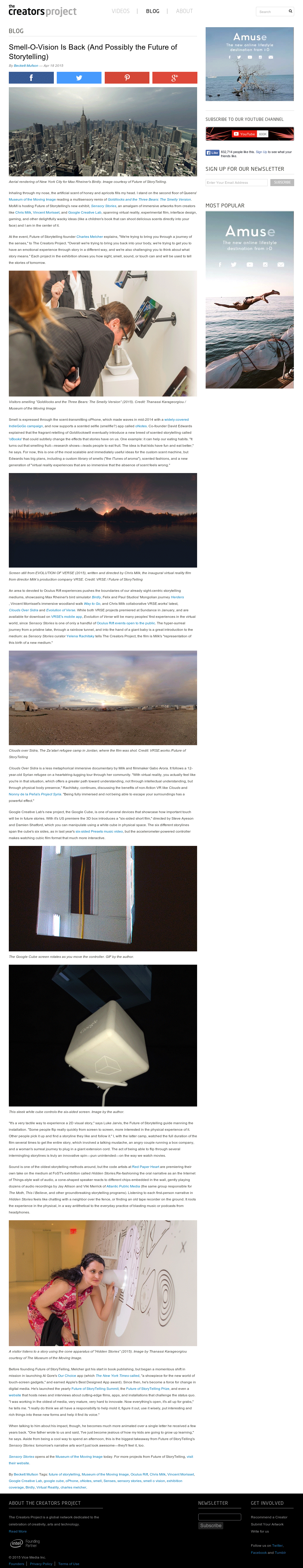 The Creators Project - Smell-O-Vision Is Back (And Possibly the Future of Storytelling)