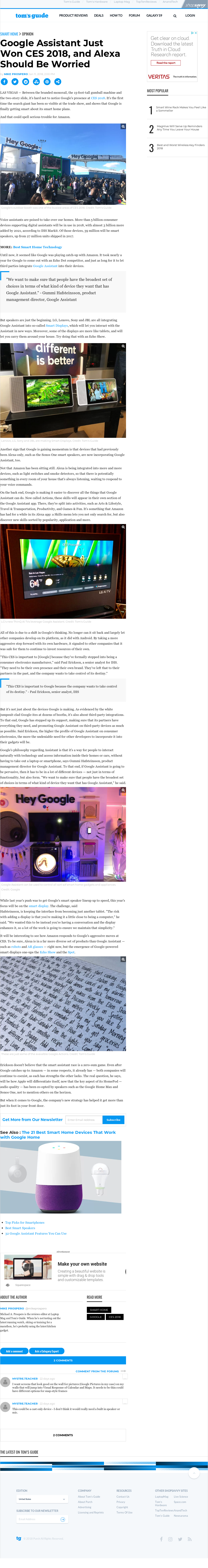 Tom's Guide - Google Assistant Just Won CES 2018, and Alexa Should Be Worried