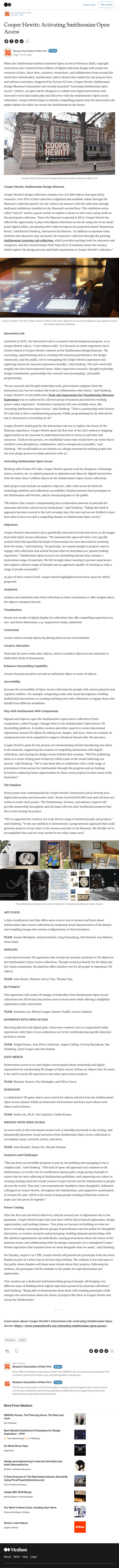 Medium - Cooper Hewitt: Activating Smithsonian Open Access