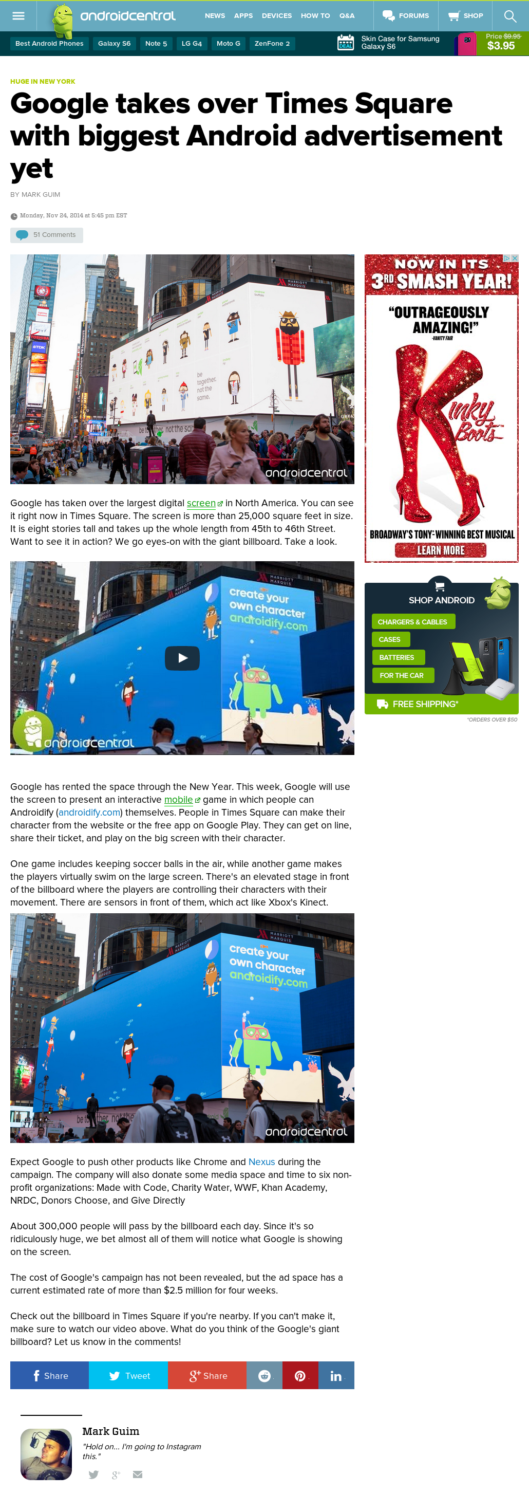 Android Central-Google takes over Times Square with biggest Android advertisement yet