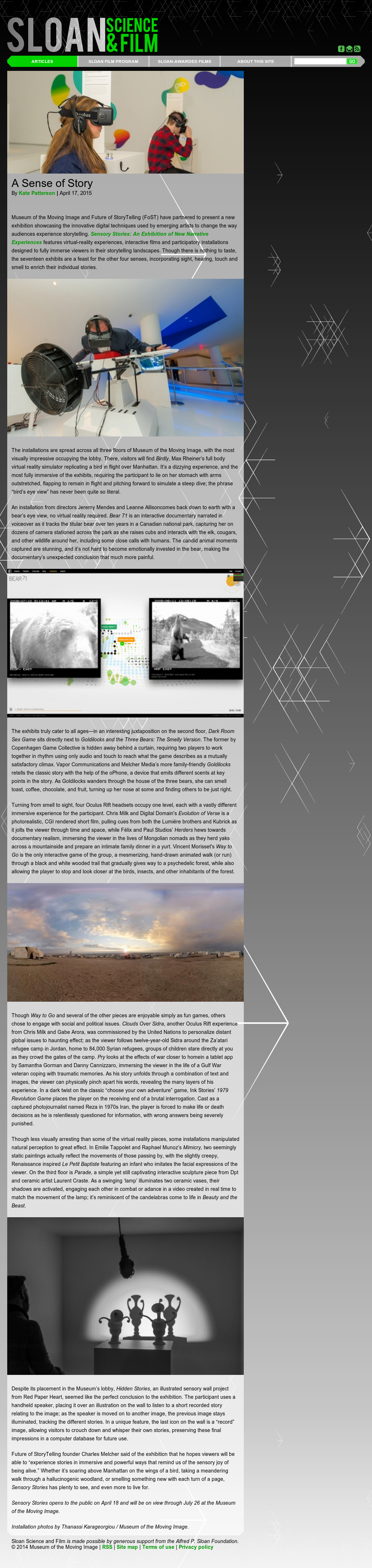 Sloan Science & Film - A Sense of Story
