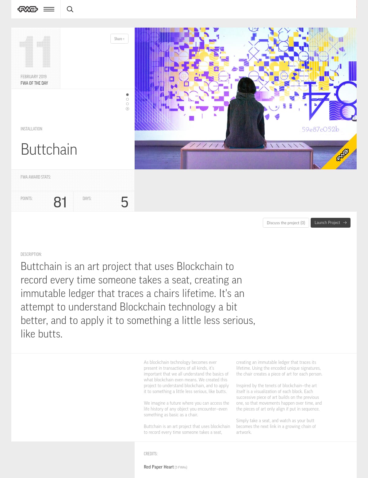 The FWA - Buttchain - The FWA Site of the Day