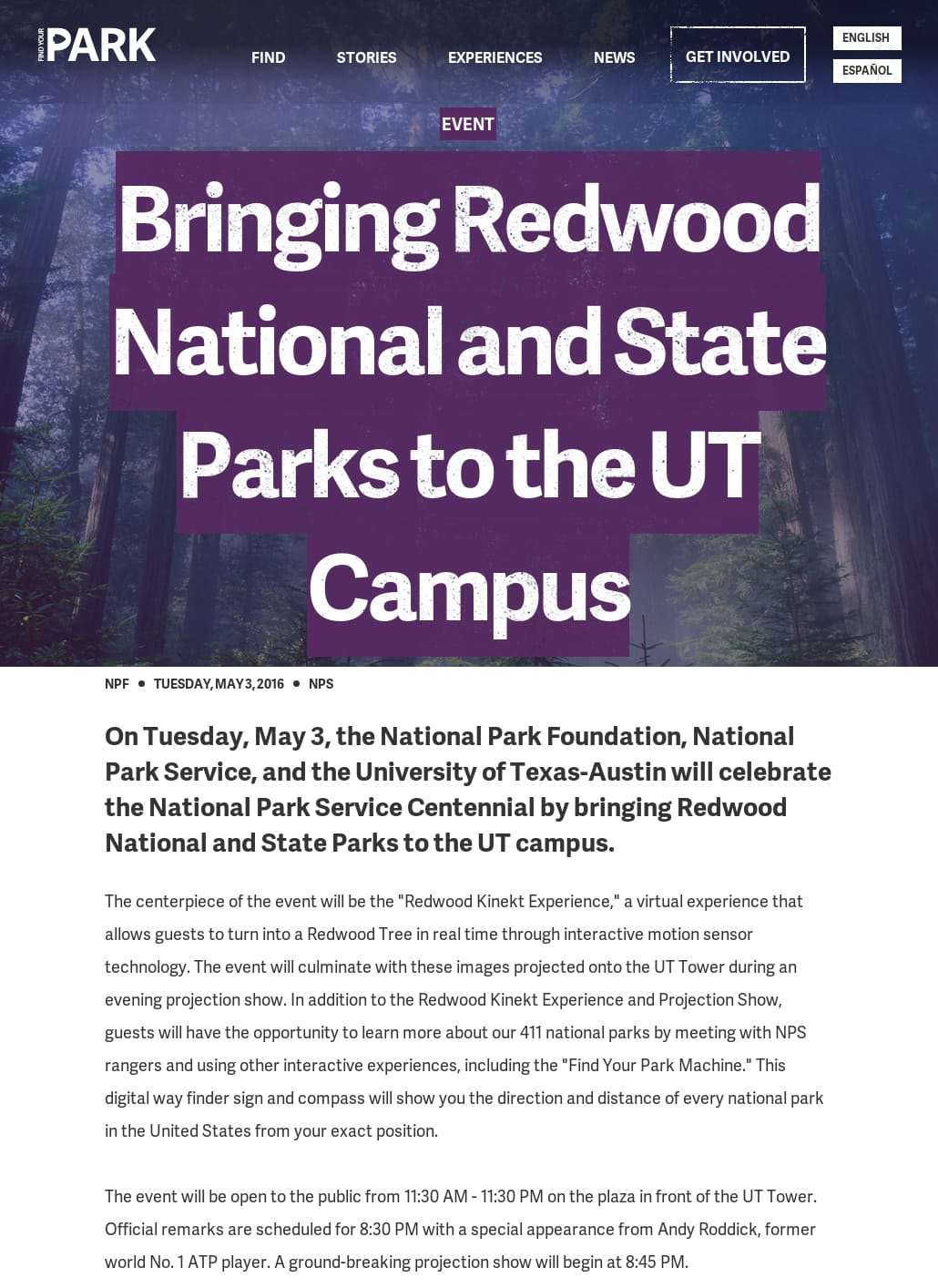 Find Your Park - Bringing Redwood National and State Parks to the UT Campus | Find Your Park