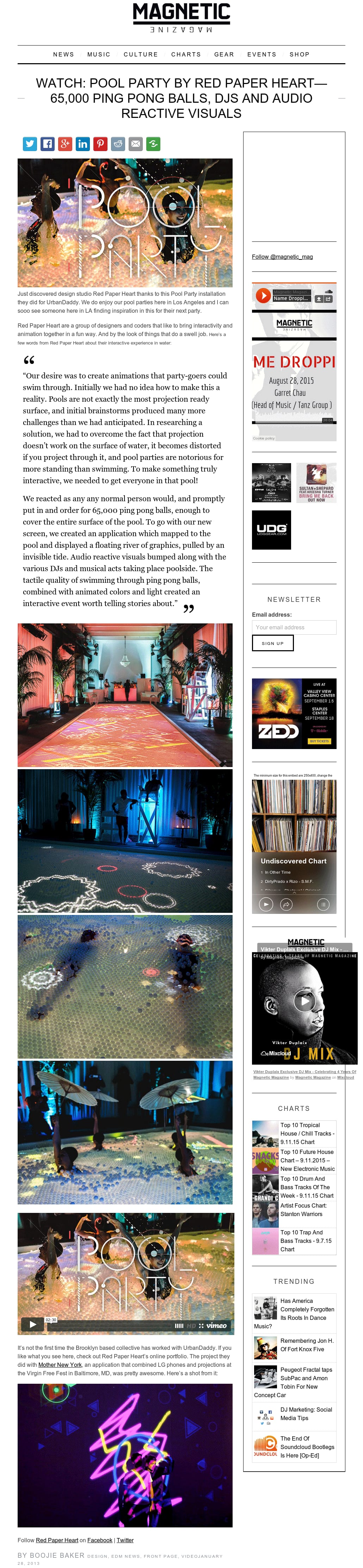 Magnetic Magazine - Watch: Pool Party by Red Paper Heart—65,000 Ping Pong Balls, DJs and Audio Reactive Visuals