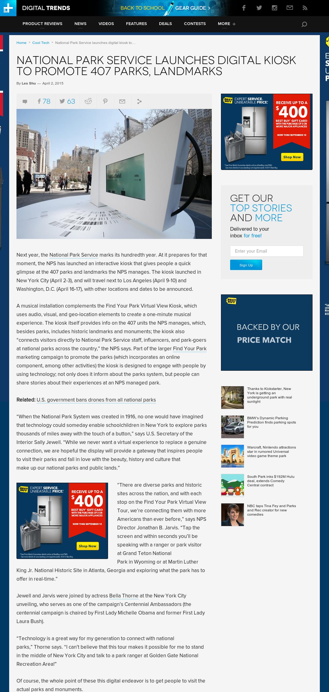 Digital Trends - National Park Service launches digital kiosk to promote 407 parks, landmarks Digital Trends - National Park Service launches digital kiosk to promote 407 parks, landmarks
