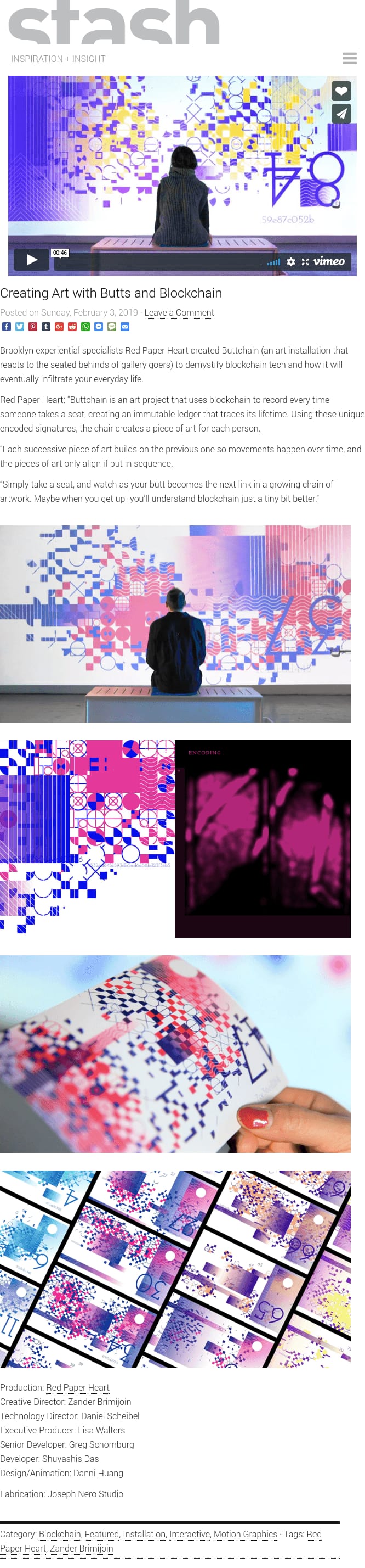 STASH - Creating Art with Butts and Blockchain STASH - Creating Art with Butts and Blockchain
