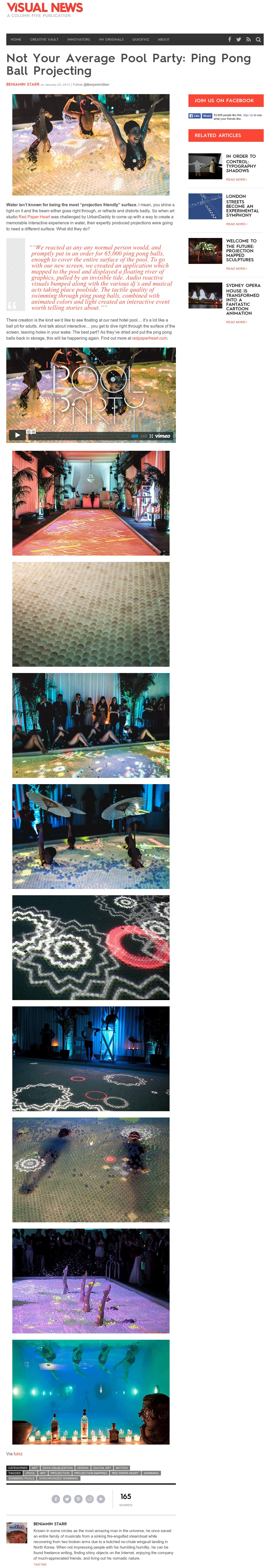Visual News - Not Your Average Pool Party: Ping Pong Ball Projecting