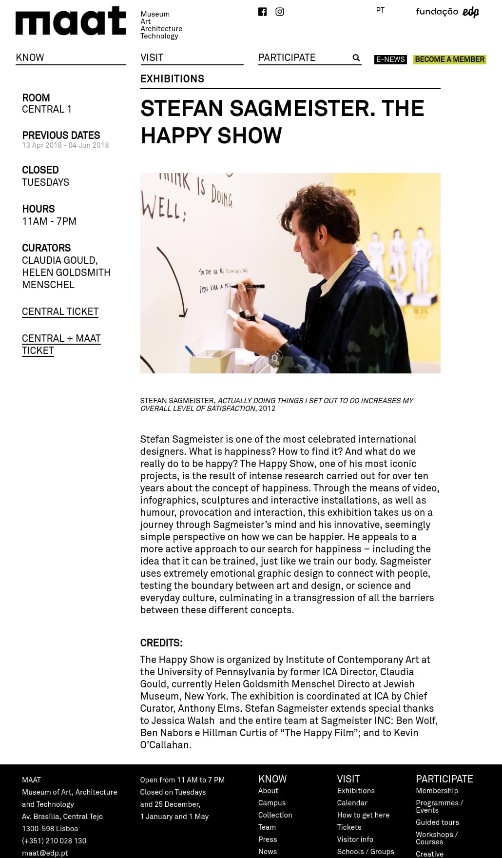 MAAT - STEFAN SAGMEISTER. THE HAPPY SHOW